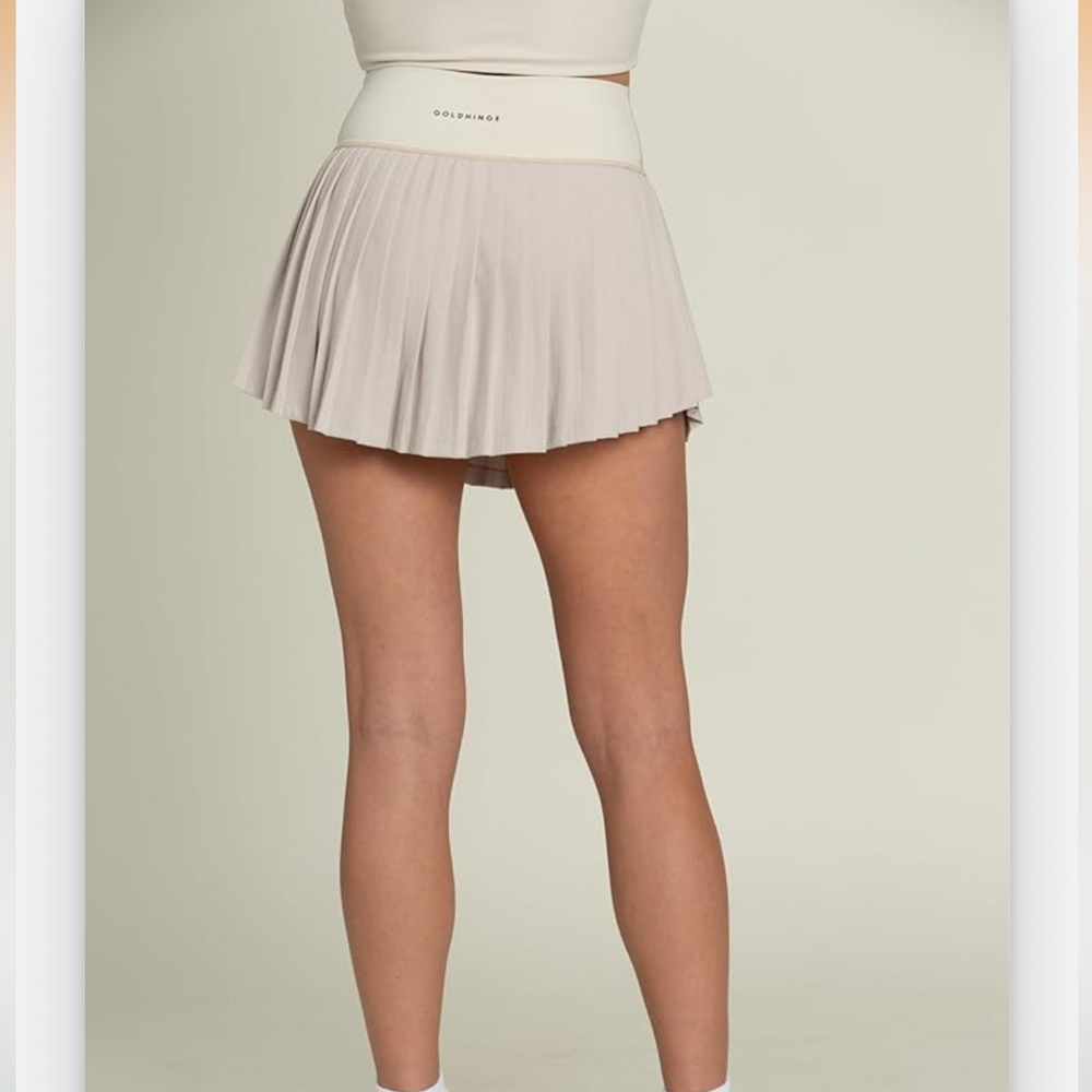 GOLD HINGE // Tiered Pleated Tennis Skirt NWT - Picture 3 of 11